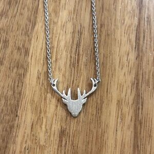 Silver Deer Antler Necklace